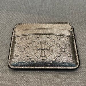 Tori Burch T MONOGRAM METALLIC EMBOSSED CARD CASE